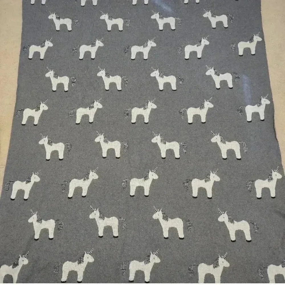 2/$30 Frolics Unicorn Blanket Baby Child Gray
